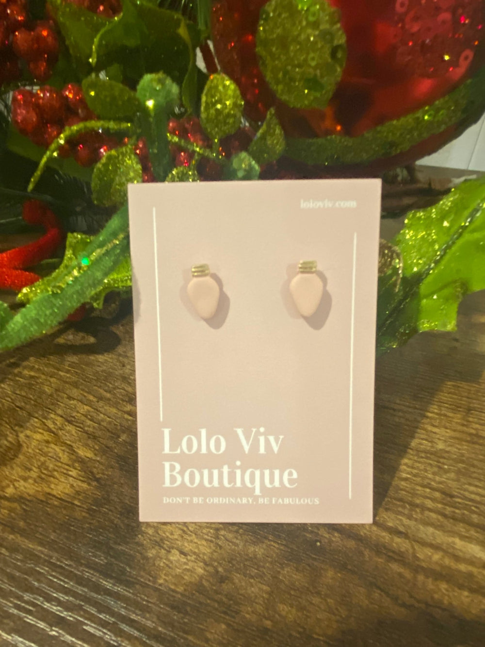 Pink Christmas Light Bulb Earrings - Lolo Viv Boutique