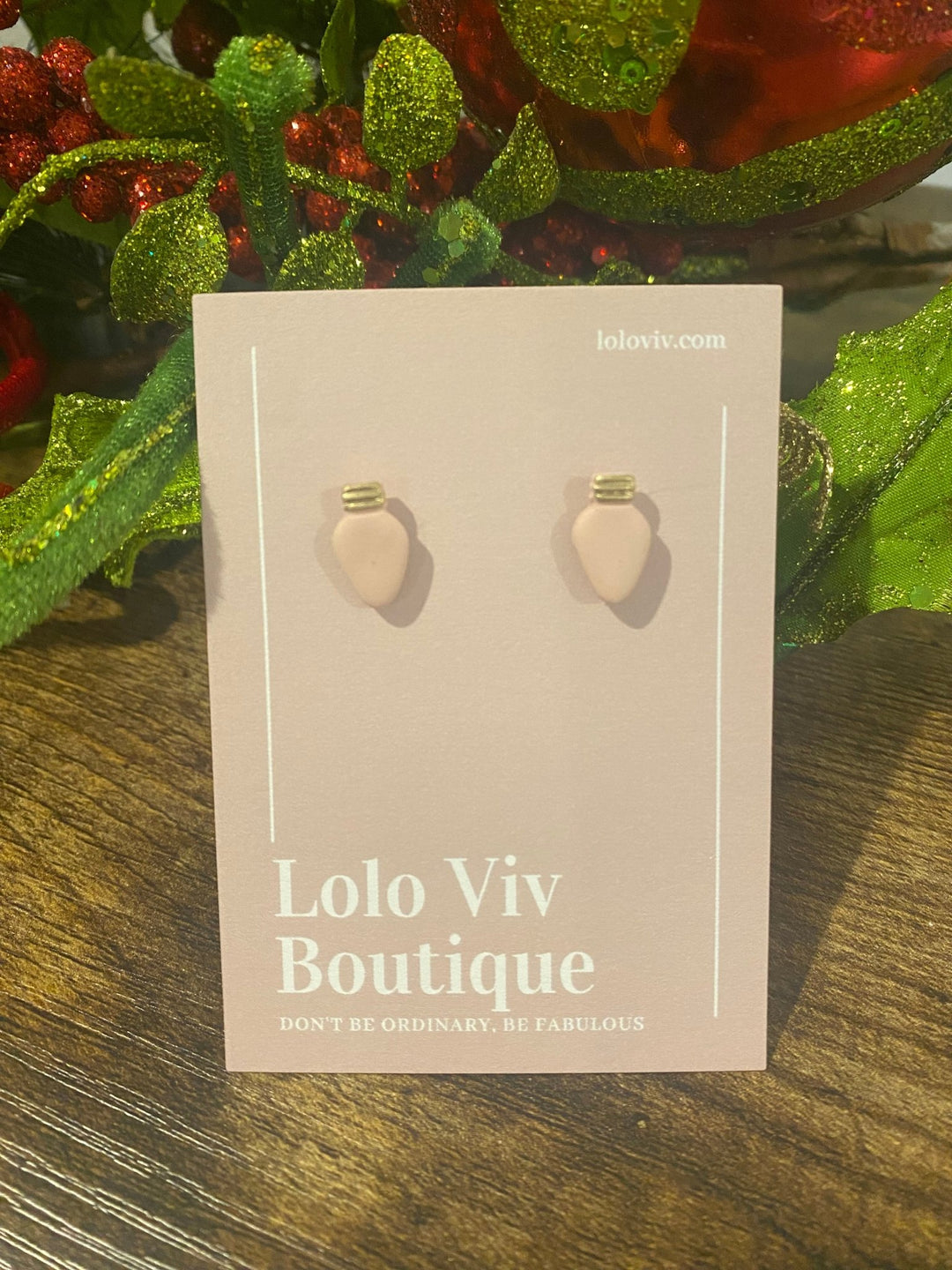 Pink Christmas Light Bulb Earrings - Lolo Viv Boutique