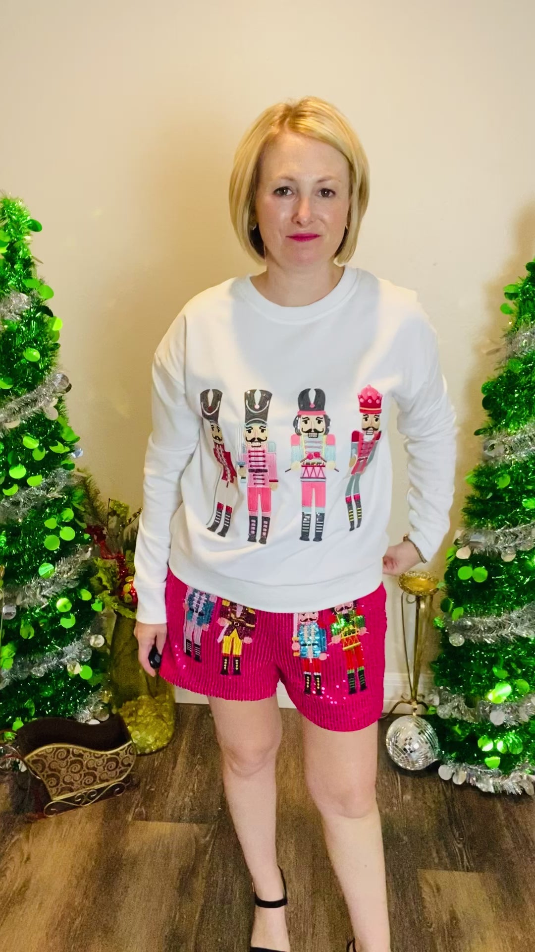 Nutcracker Sequined & Embroidered Sweater