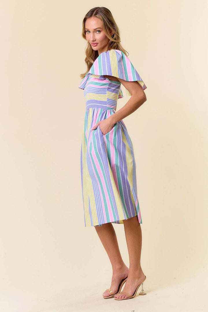 Rainbows Multi - Stripe Midi Dress - Reg & Curvy - Lolo Viv Boutique