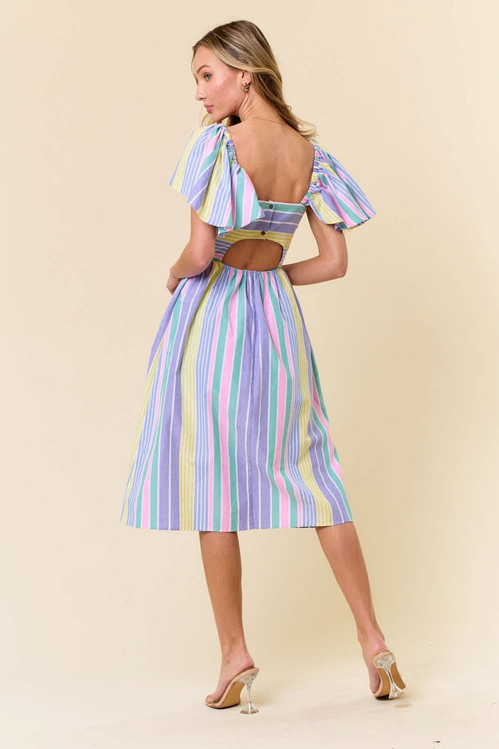 Rainbows Multi - Stripe Midi Dress - Reg & Curvy - Lolo Viv Boutique