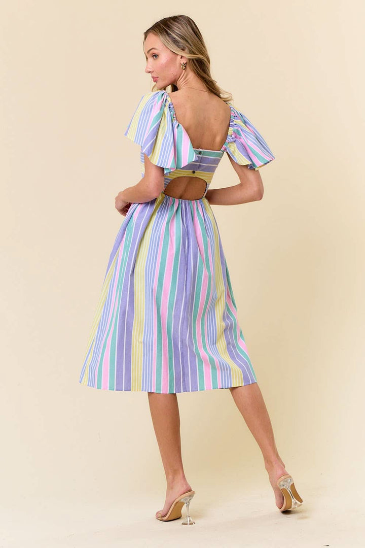 Rainbows Multi - Stripe Midi Dress - Reg & Curvy - Lolo Viv Boutique