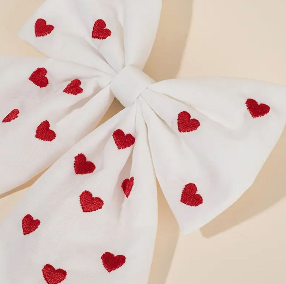 Red Heart Hair Bow - Lolo Viv Boutique