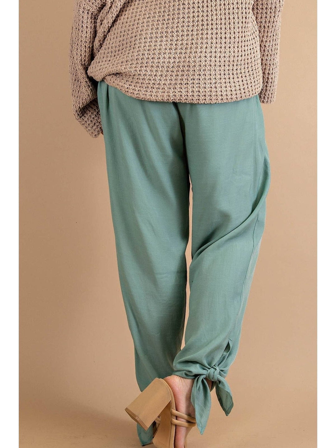 Sage Tie Bottom Pants - Curvy - Lolo Viv Boutique