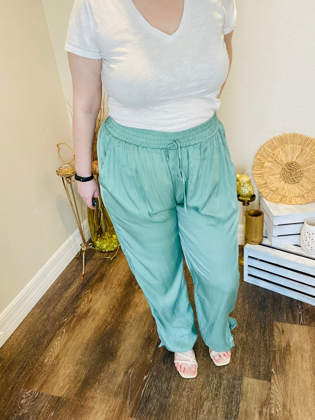 Sage Tie Bottom Pants - Curvy - Lolo Viv Boutique