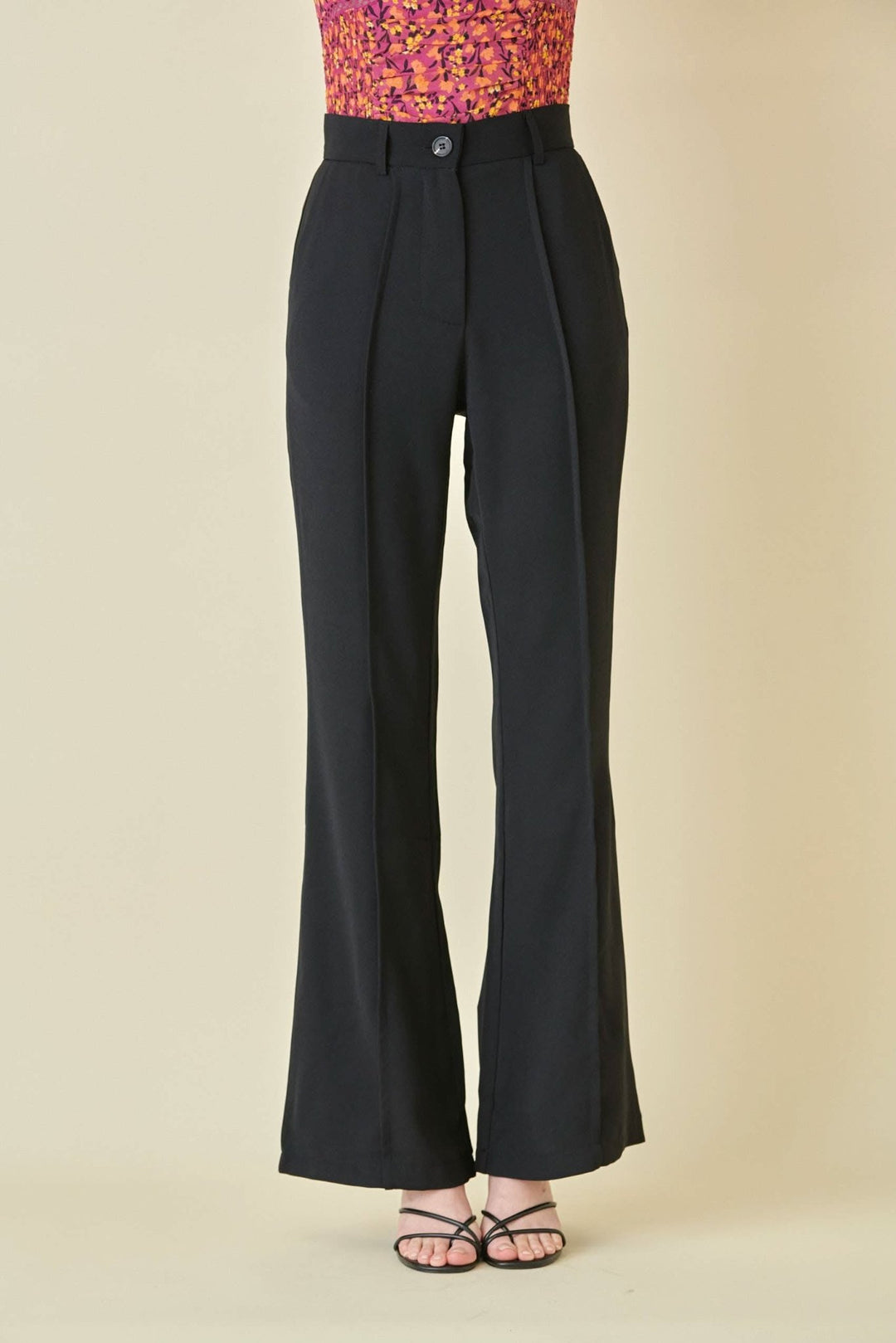 Semi Flared Pinstripe Dressy Pants - Lolo Viv Boutique