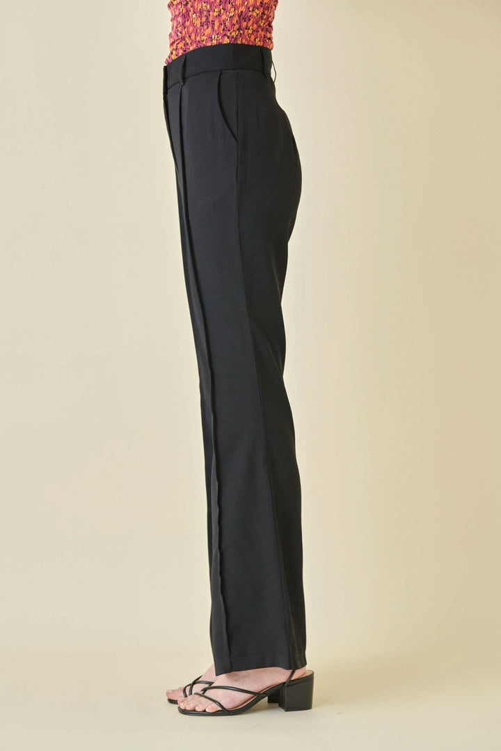 Semi Flared Pinstripe Dressy Pants - Lolo Viv Boutique