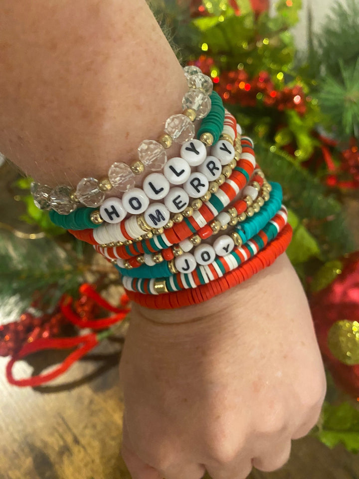 Set of 10 Stackable Christmas Bracelets - Lolo Viv Boutique