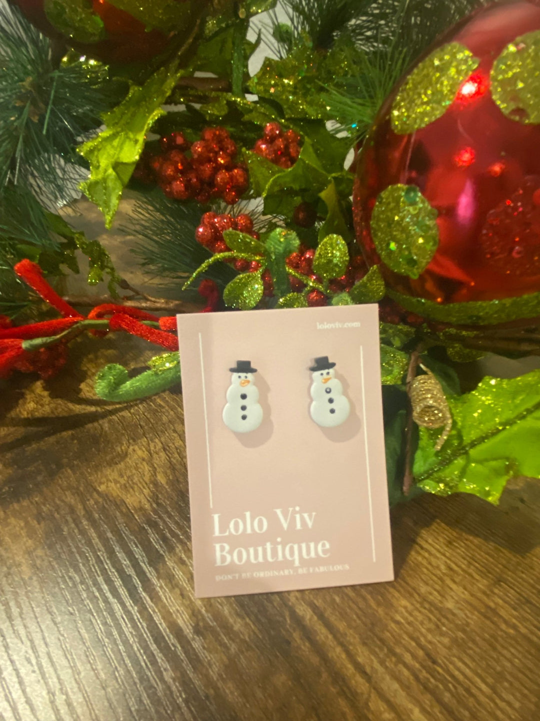 Snowman Earrings with Top Hat - Lolo Viv Boutique