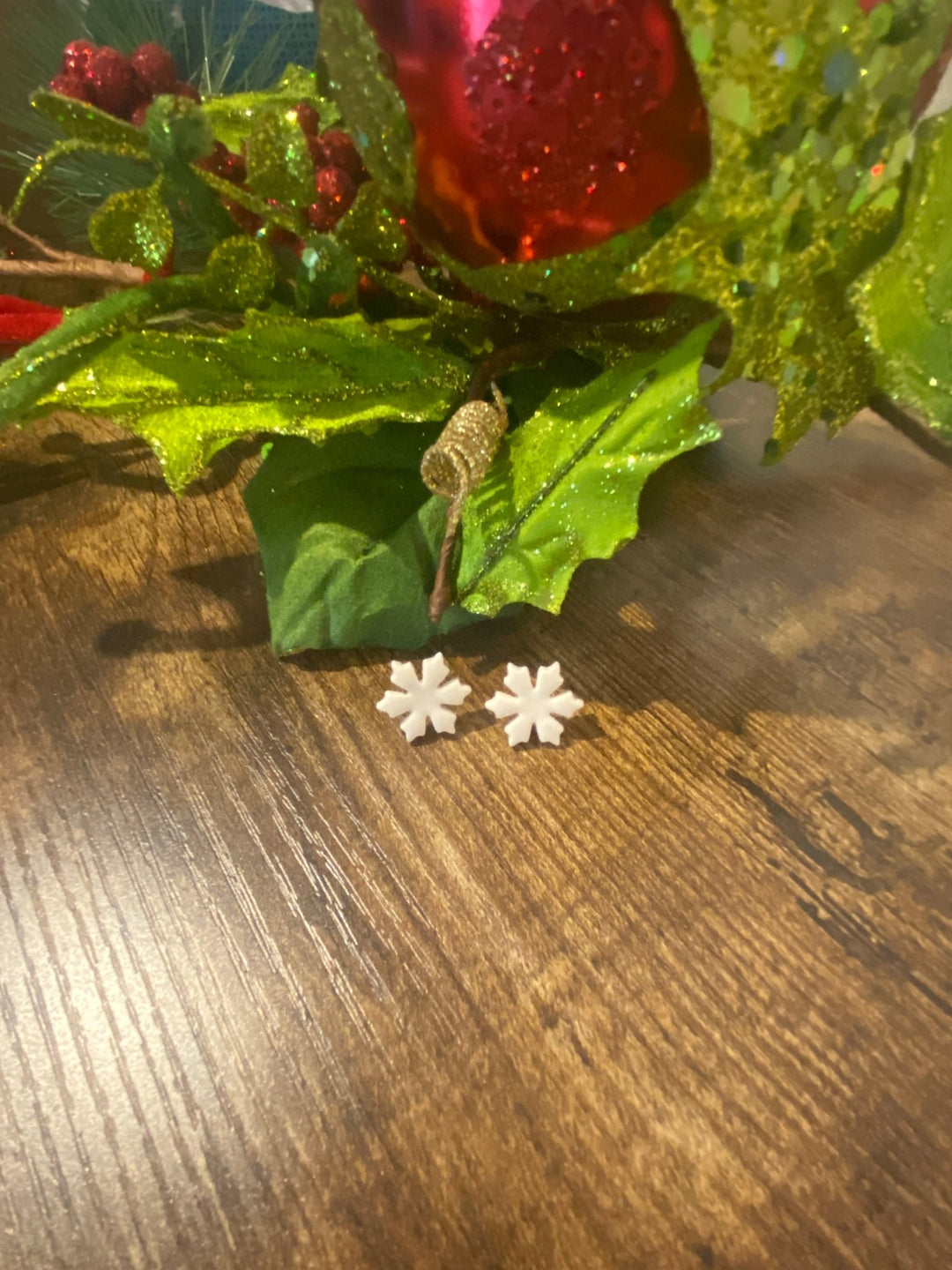 Sparkly Snowflake Stud Earrings - Lolo Viv Boutique