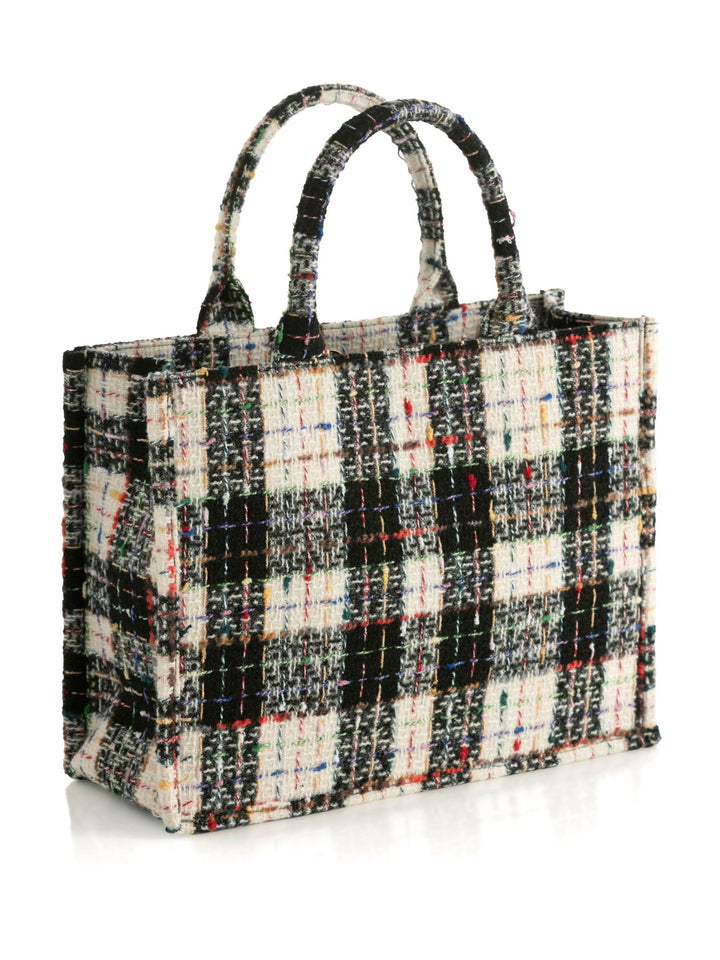 Tweed Plaid Winter Tote - Lolo Viv Boutique