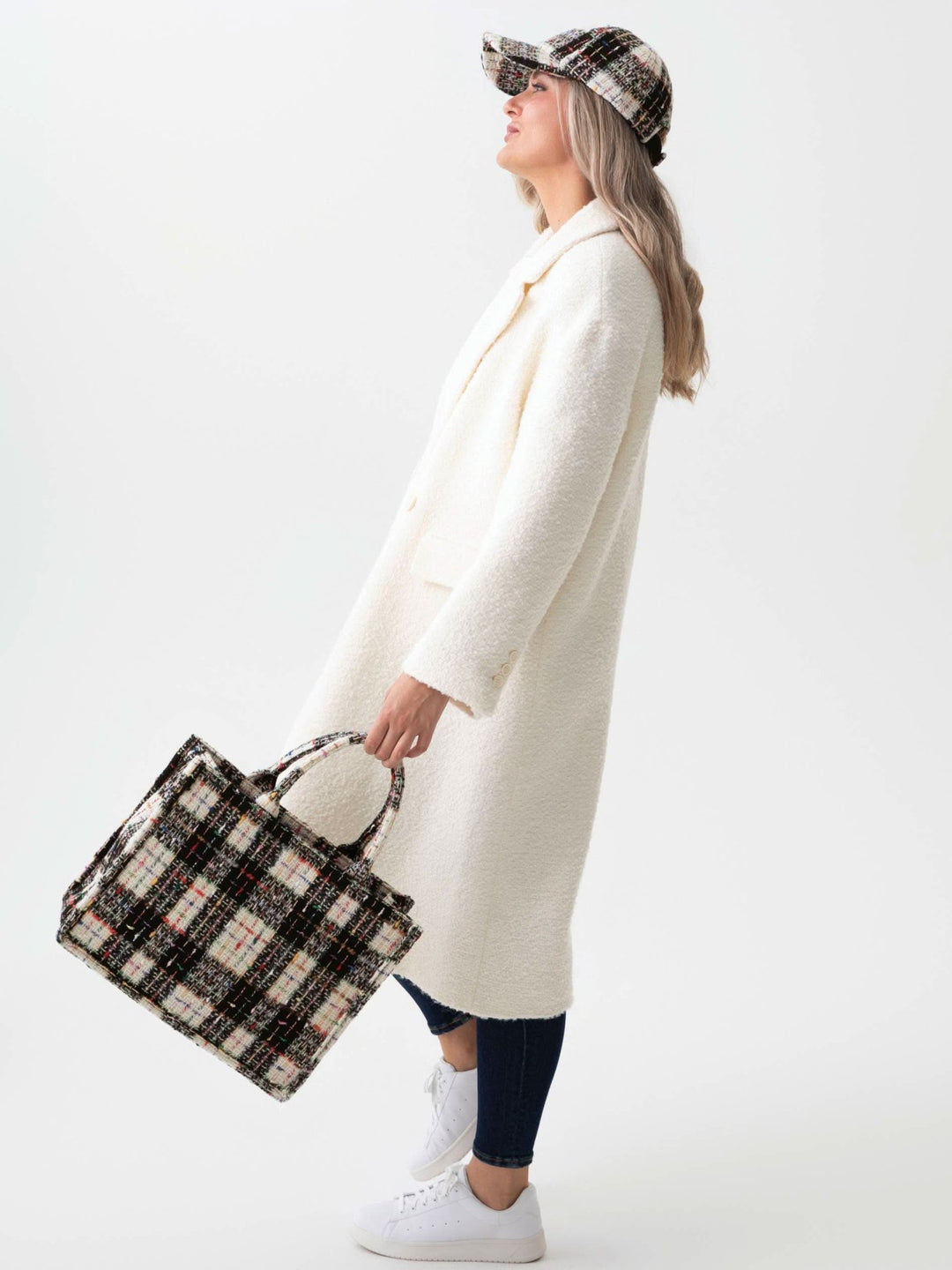 Tweed Plaid Winter Tote - Lolo Viv Boutique