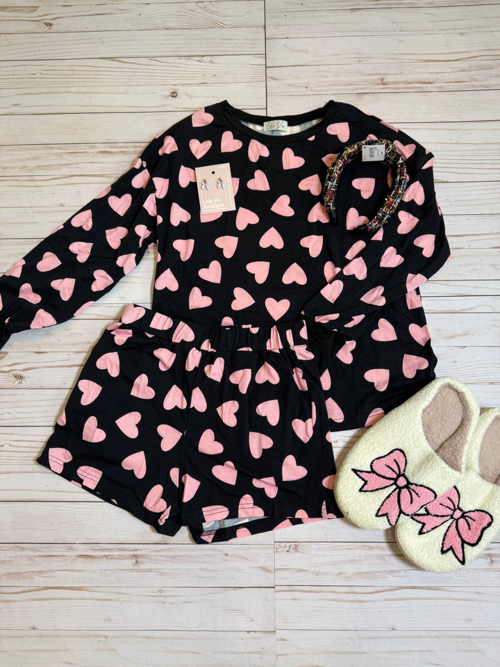 Valentine Heart Print Lounge Set - Reg & Curvy - Lolo Viv Boutique