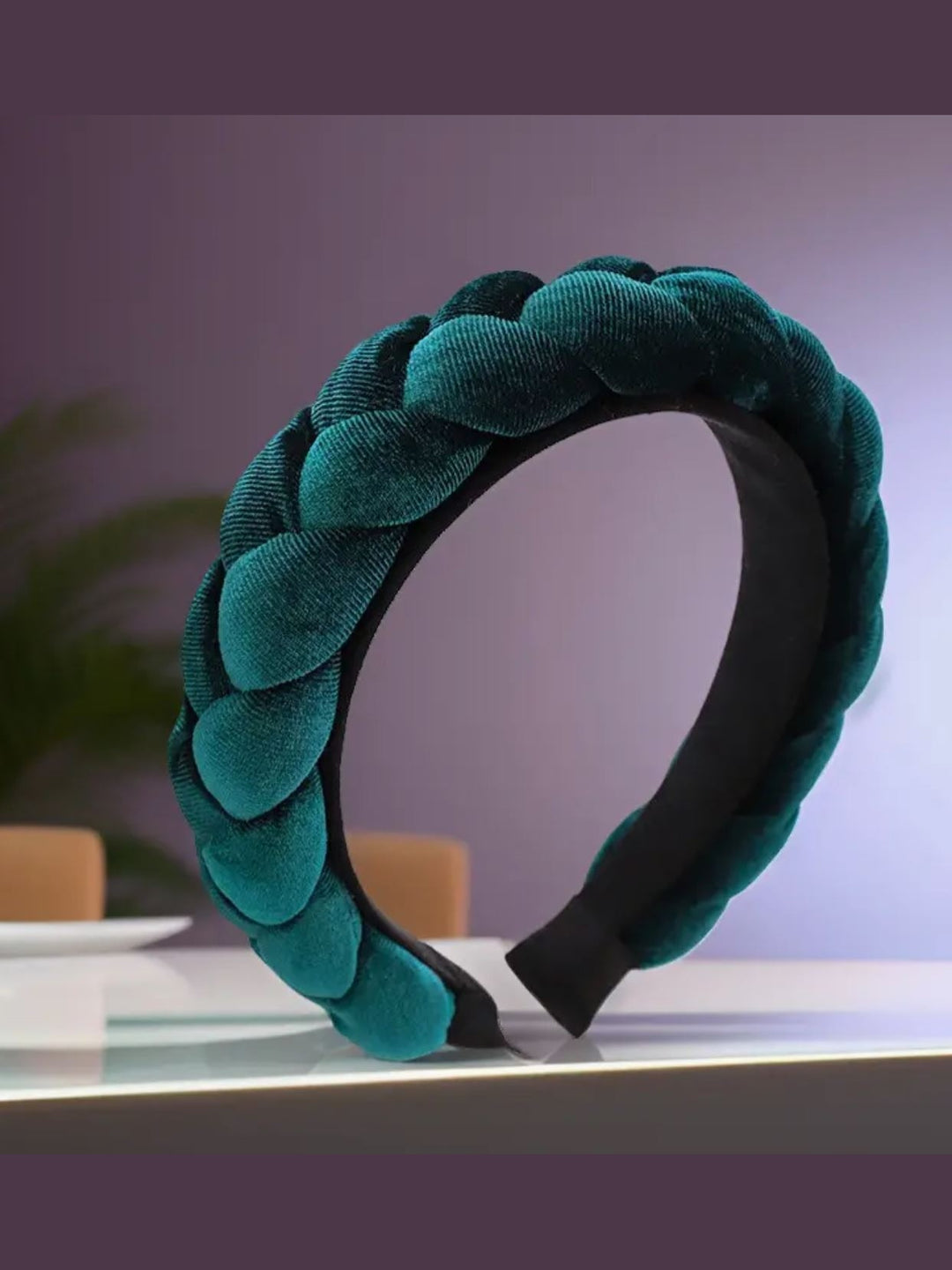 Velvet Green Braided Headband - Lolo Viv Boutique