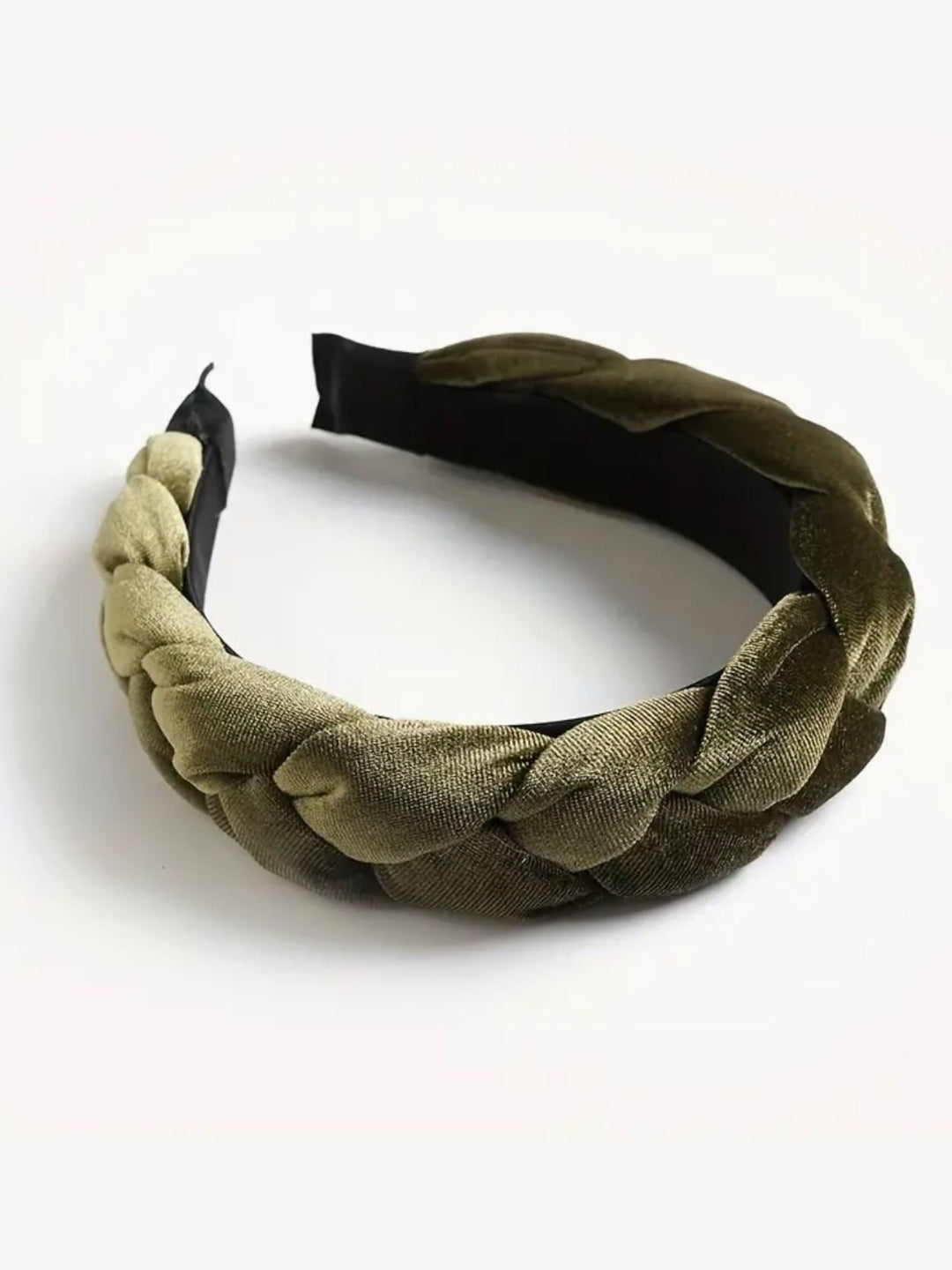 Velvet Olive Green Braided Headband - Lolo Viv Boutique