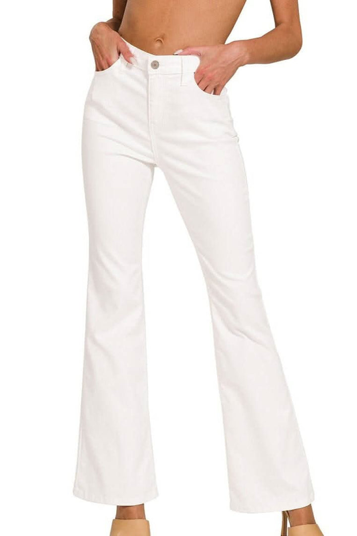 White Denim Bootcut Jeans - Reg & Curvy - Lolo Viv Boutique