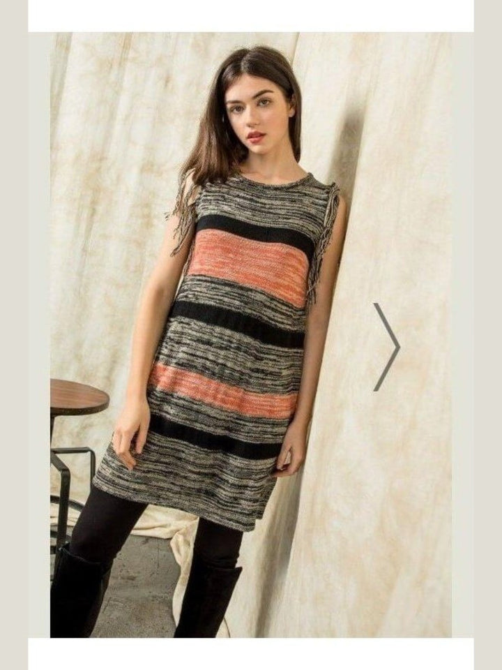 THML: Sleeveless Dye Cowl Neck Sweater Dress - Lolo Viv Boutique