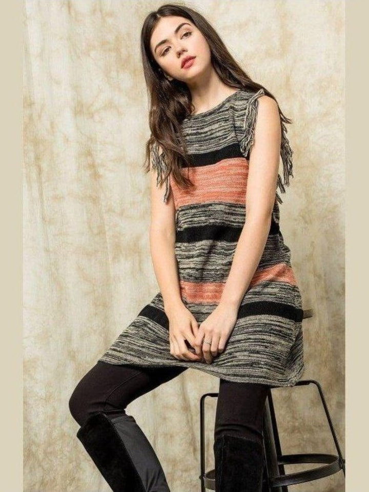 THML: Sleeveless Dye Cowl Neck Sweater Dress - Lolo Viv Boutique